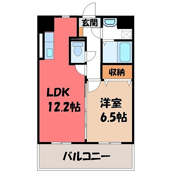 アルトカッシーナ ｜栃木県宇都宮市下戸祭1丁目(賃貸マンション1LDK・4階・45.83㎡)の写真 その2