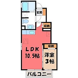 JR東北本線 雀宮駅 徒歩20分 1階/-