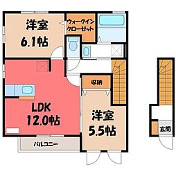 JR日光線 鹿沼駅 3.1km 2階/-