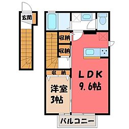 JR烏山線 宝積寺駅 徒歩13分 2階/-