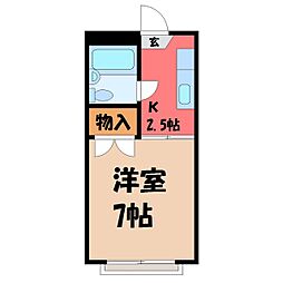 シャトーF 1Kの間取図画像