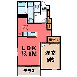 クレマチスA 1LDKの間取図画像