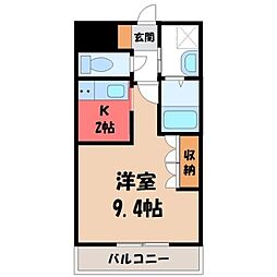 スズラン 1Kの間取図画像