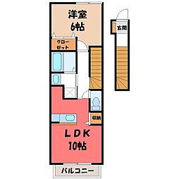 ブリアンハイムB 1LDKの間取図画像