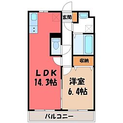 ハイツジョイ 1LDKの間取図画像