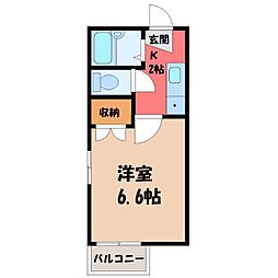 桜3丁目ハイツ 1Kの間取図画像