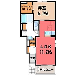 ビオーラ長田B 1LDKの間取図画像