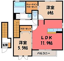 東武宇都宮線 西川田駅 徒歩18分 2階/-