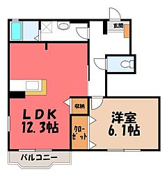 JR日光線 鹿沼駅 バス10分 栄町北下車 徒歩9分 1階/-