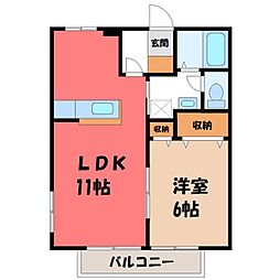 アリヴェールA 1LDKの間取図画像