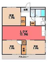 林ハイツ 3LDKの間取図画像
