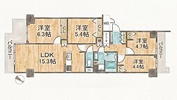京橋グリーンハイツ2号棟 4LDKの間取図画像