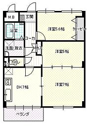 Via.さくら 3DKの間取図画像