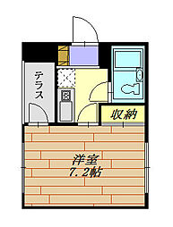 諏訪コーポ川崎 1Kの間取図画像