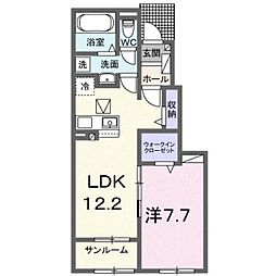 JR東海道・山陽本線 網干駅 徒歩33分の賃貸アパート 1階1LDKの間取り