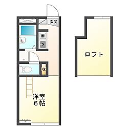 サニーフラット辻井 1Kの間取図画像