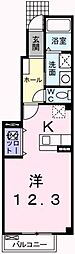 サニーパレスC棟 ワンルームの間取図画像