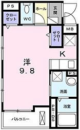 レガーロ阿保イースト ワンルームの間取図画像