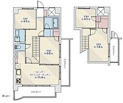 朝日プラザ柏木E棟 4LDKの間取図画像