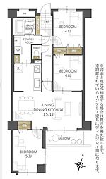 グラン・ドムール南仙台 3LDKの間取図画像
