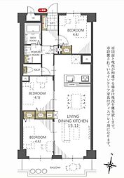 ラポール錦町 3LDKの間取図画像