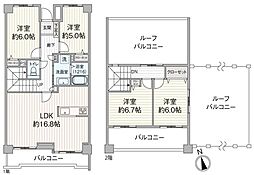 ダイアパレスヒルズ山手森 4LDKの間取図画像
