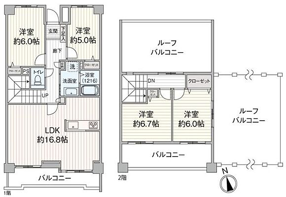 間取り ダイアパレスヒルズ山手森 8階/816