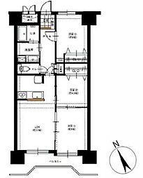 ライオンズマンション大和第2 3LDKの間取図画像