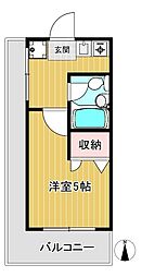 TAビル 1Kの間取図画像