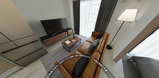 ホームステージングにより実際の画像にCG加工をして家具などを配置しております。