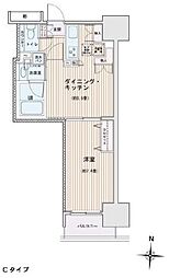 エスティメゾン錦糸町II 6階1DKの間取り