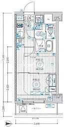 ブライズ大島 9階1DKの間取り