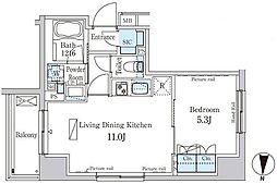パークアクシス錦糸町ヴェール 3階1LDKの間取り