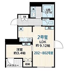 Skuld墨田緑 7階1LDKの間取り