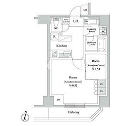 トラック両国 5階1Kの間取り