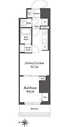ドゥーエ亀戸II 6階1DKの間取り