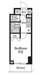 レジディア大島 2階1Kの間取り