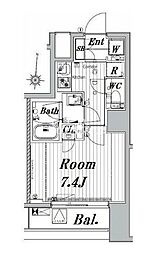 メイクスデザイン両国サウス 5階1Kの間取り