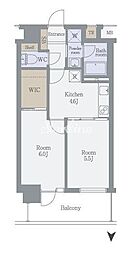 ライジングプレイス錦糸町二番館 5階2DKの間取り