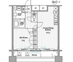 レジディア錦糸町II 10階1LDKの間取り