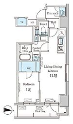 パークアクシス錦糸町ウエスト 9階1LDKの間取り