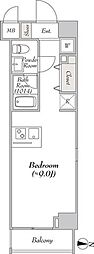プレール・ドゥーク錦糸公園ノース 2階ワンルームの間取り