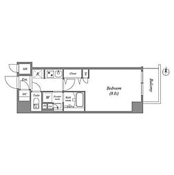 ルネサンスコート錦糸町 2階1Kの間取り