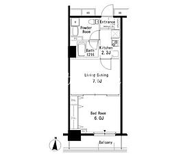 パークアクシス亀戸 5階1LDKの間取り