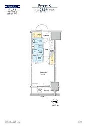 プラウドフラット錦糸町ウエスト 3階1Kの間取り