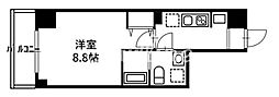 リヴシティ亀戸 8階1Kの間取り