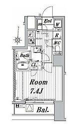 メイクスデザイン両国サウス 6階1Kの間取り