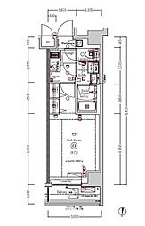 ジェノヴィア亀戸V 7階1Kの間取り
