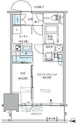 パークアクシス西大島コンフォートスクエア 1132 11階1LDKの間取り