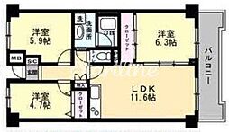 ファミール亀戸 12階3LDKの間取り